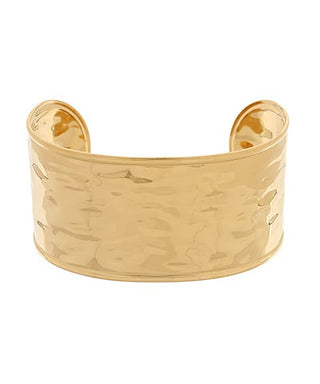 Aurelia Hammered Gold Wide Statement Cuff Bracelet