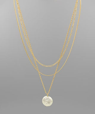Luna Mother of Pearl Triple Layered Necklace