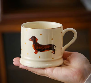 Handpainted Dachshund Ceramic Mug