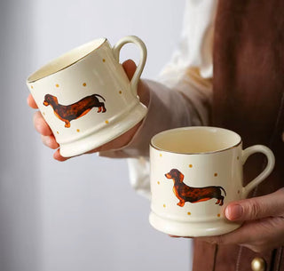 Handpainted Dachshund Ceramic Mug
