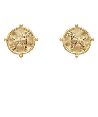 Smokey Mascot Gold Medallion Earrings – Tennessee Game Day Jewelry