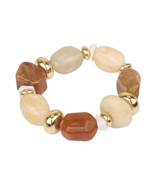 Earthbound Geometric Marble Stretch Bracelet