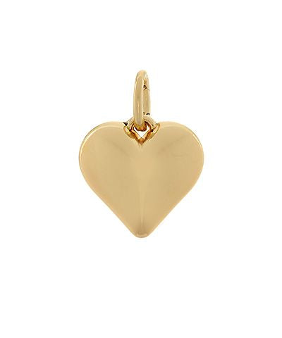 Gold puffy heart charm with polished finish