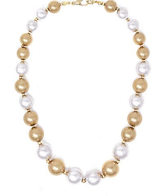 16" Mixed-Metal Graduated Bead Necklace