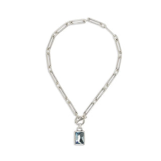 Handmade Blue Crystal Pewter Necklace