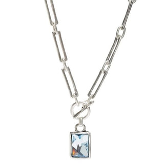 Handmade Blue Crystal Pewter Necklace