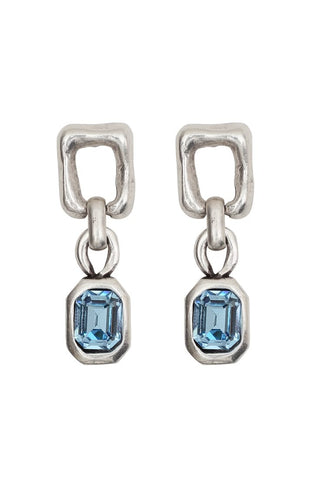 Blue Crystal Drop Earrings