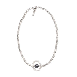 Handmade Silver-Plated Hematite Necklace