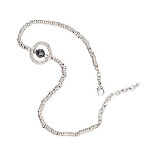 Handmade Silver-Plated Hematite Necklace