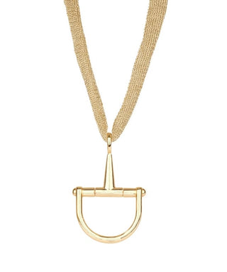 Equestrian Chic Horsebit Mesh Necklace – 18K Gold Dipped