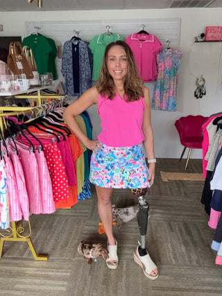 Lulu-B Multi-Color Dragonfly Zip Skort