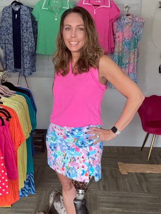 Lulu-B Multi-Color Dragonfly Zip Skort