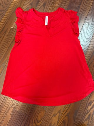 Lizzy Flutter Sleeve V-Neck Blouse