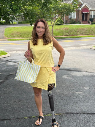 Yellow Cream Mineral Wash Skort Set