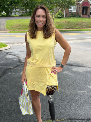 Yellow Cream Mineral Wash Skort Set