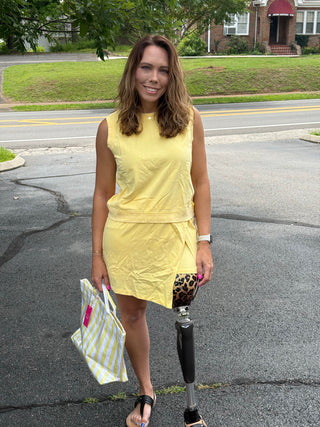 Yellow Cream Mineral Wash Skort Set