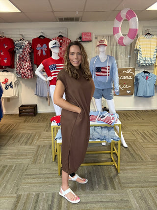 Effortless Side Slit Maxi T-Shirt Dress | Breathable Summer Shift