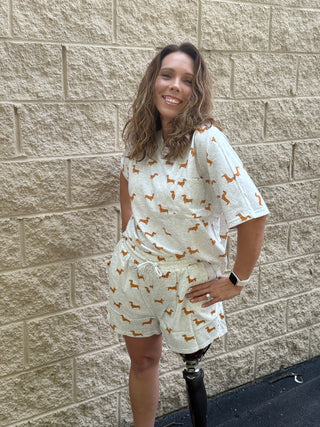Dachshund Love Relaxed Fit Tee – Playful Wiener Dog Print