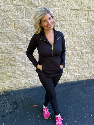 Slim Pull-On Pants, Black