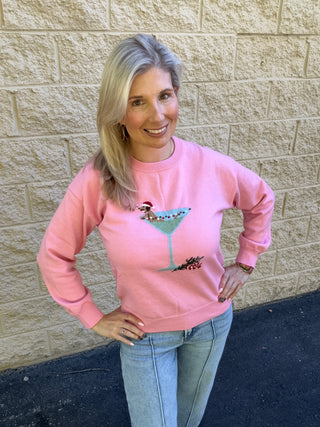 Cocktail Doxie Graphic Sweater
