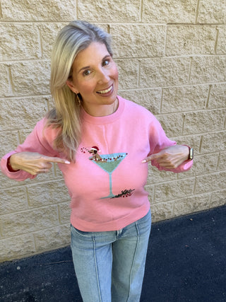Cocktail Doxie Graphic Sweater
