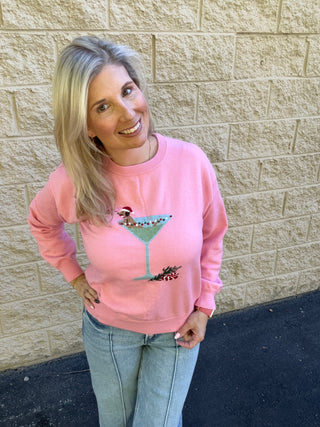 Cocktail Doxie Graphic Sweater