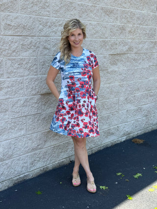 Inoah Poppy Chic A-Line Dress