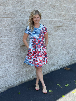 Inoah Poppy Chic A-Line Dress