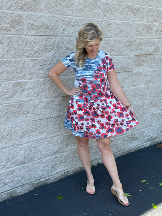 Inoah Poppy Chic A-Line Dress