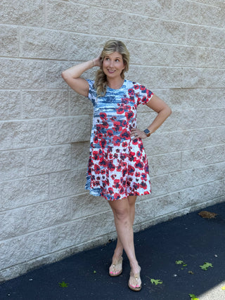 Inoah Poppy Chic A-Line Dress