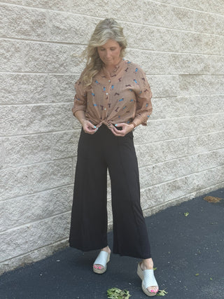 Italian Silk-Cotton Dachshund Print Shirt
