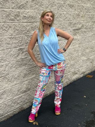 Lightweight Tropical Print Pants
