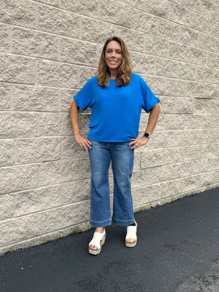 J21 Eleven by Risen High-Rise Ankle Flare Jeans with Retro Patch Pockets