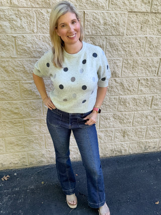 Polka Dot Raglan Sweater