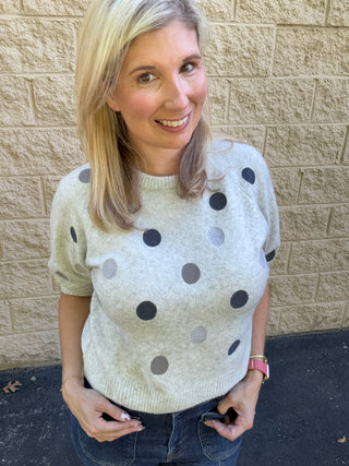 Polka Dot Raglan Sweater