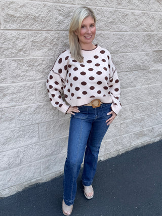 Cozy Oversized Polka Dot Sweater