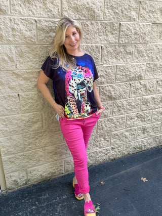 Vibrant Hot Pink Italian Magic Joggers | One Size (4-12)
