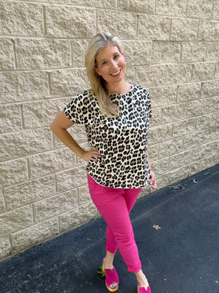 Italian Oversized Cheetah Print Top