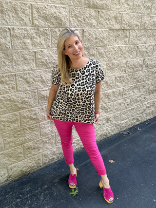 Italian Oversized Cheetah Print Top