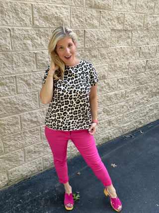 Italian Oversized Cheetah Print Top