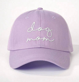Embroidered "Dog Mom" Script Baseball Cap