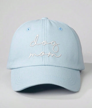 Embroidered "Dog Mom" Script Baseball Cap