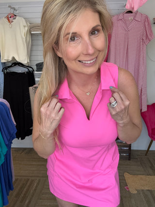 Giorgia Sleeveless Polo Athletic Dress with Under Shorts