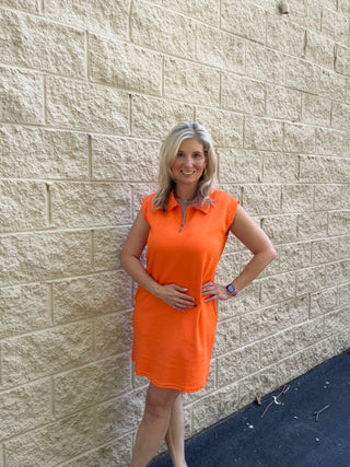 Tennessee Orange Half-Zip Polo Dress