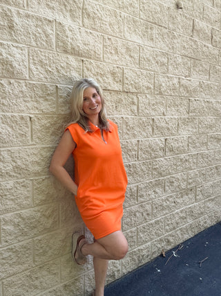 Tennessee Orange Half-Zip Polo Dress