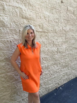 Tennessee Orange Half-Zip Polo Dress