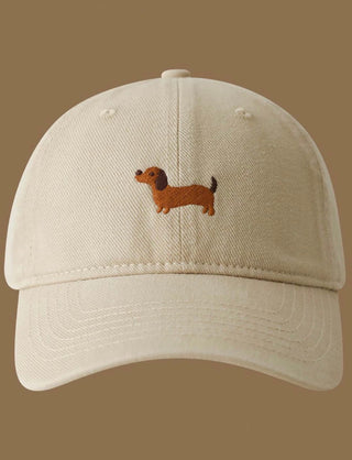 Classic Dachshund Embroidered Cotton Hat