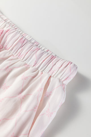Pink Bow Pajama Short Set