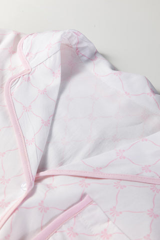 Pink Bow Pajama Short Set