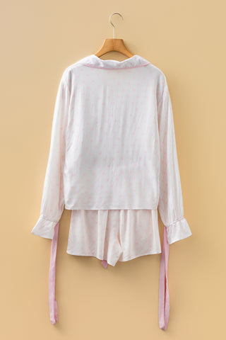 Pink Bow Pajama Short Set